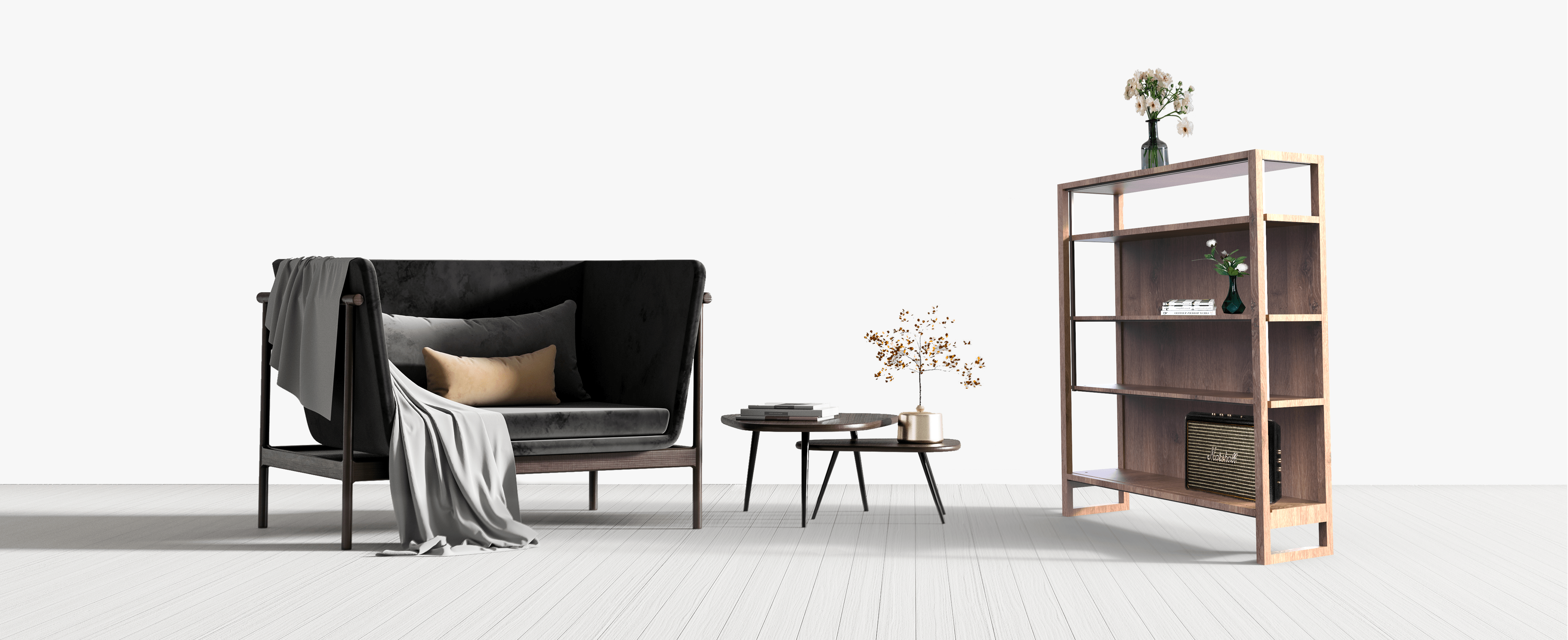 Rise(Shelf)XL with chair natural-min